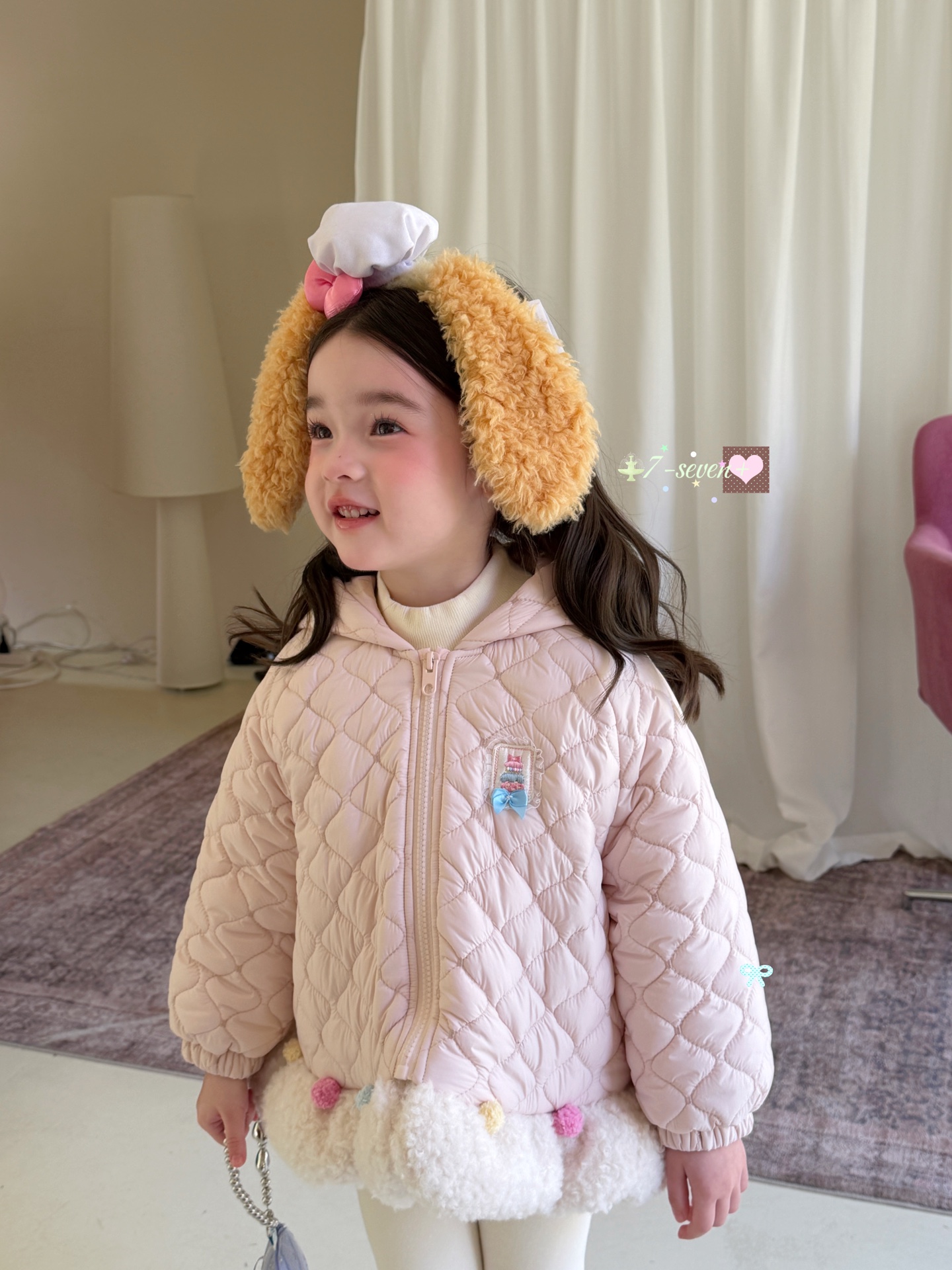 TTS pom pom 7-seven - Áo khoác hồng rabbit 9974