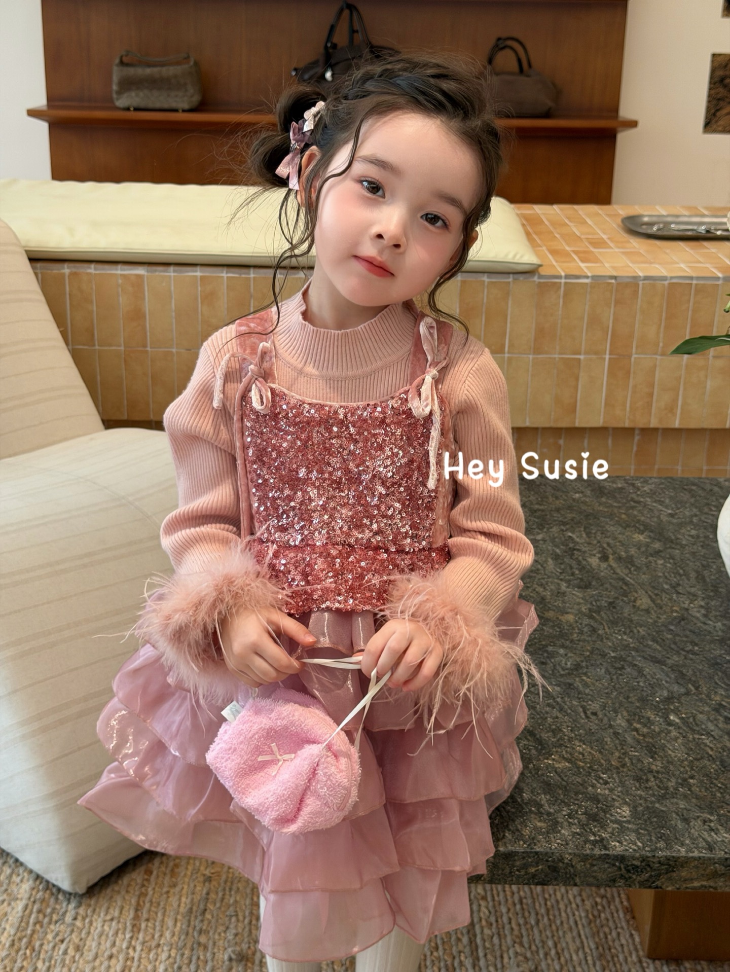 Hey Susie - Đầm hồng 5 tầng lấp lánh 17518