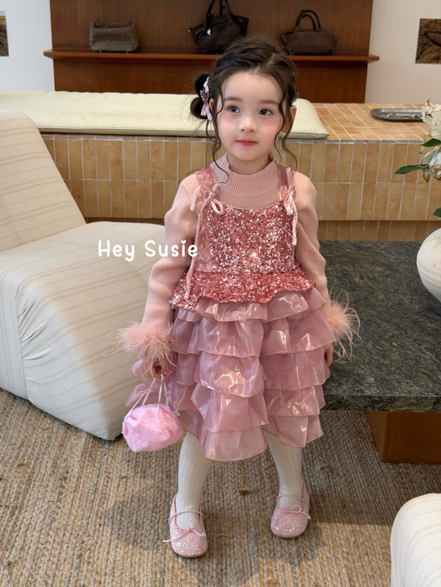 Hey Susie - Đầm hồng 5 tầng lấp lánh 17518
