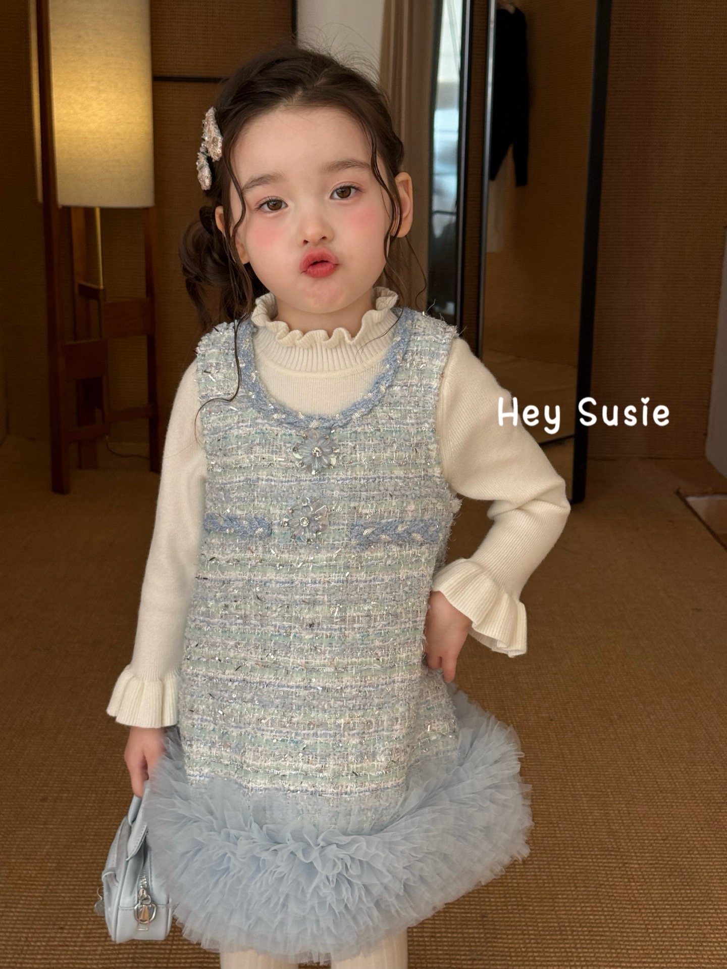 Hey Susie - Đầm silver tulle 17528