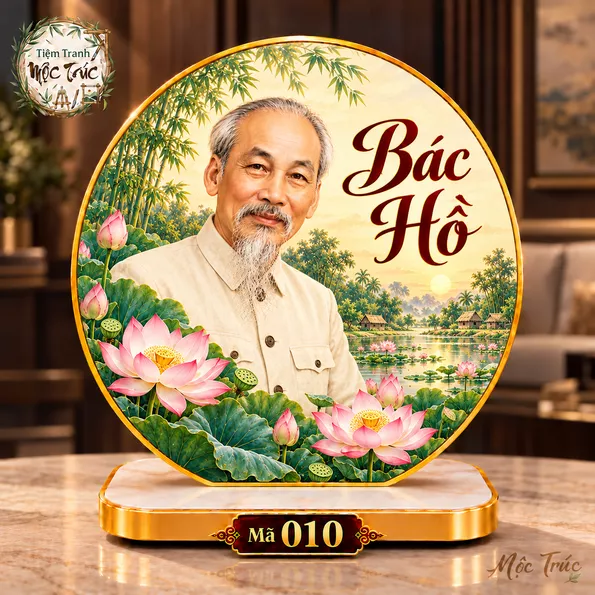 Product image - Tranh Bác Hồ Bên Hoa Sen