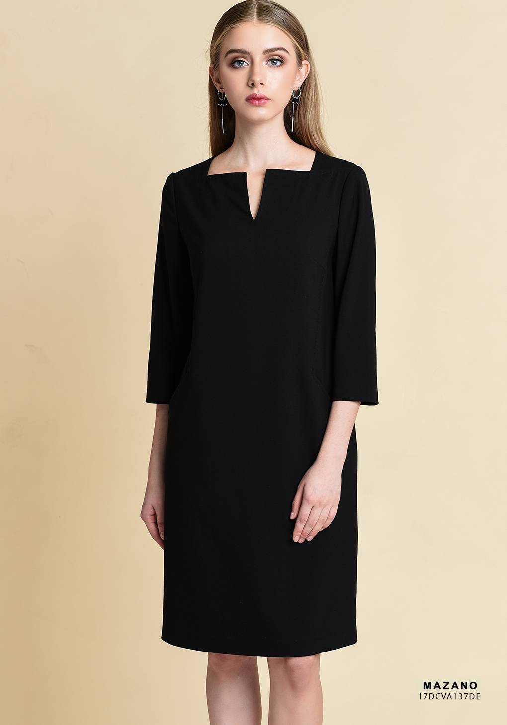 Váy đen phối túi cổ V_thumbnail_1