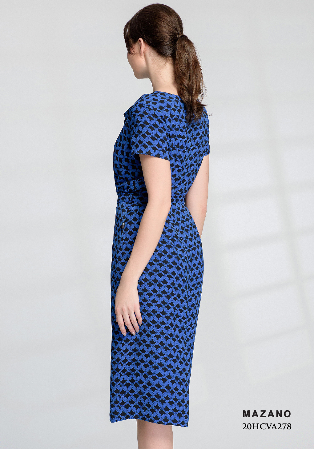 Đầm xanh họa tiết cổ đổ thắt đai_thumbnail_2