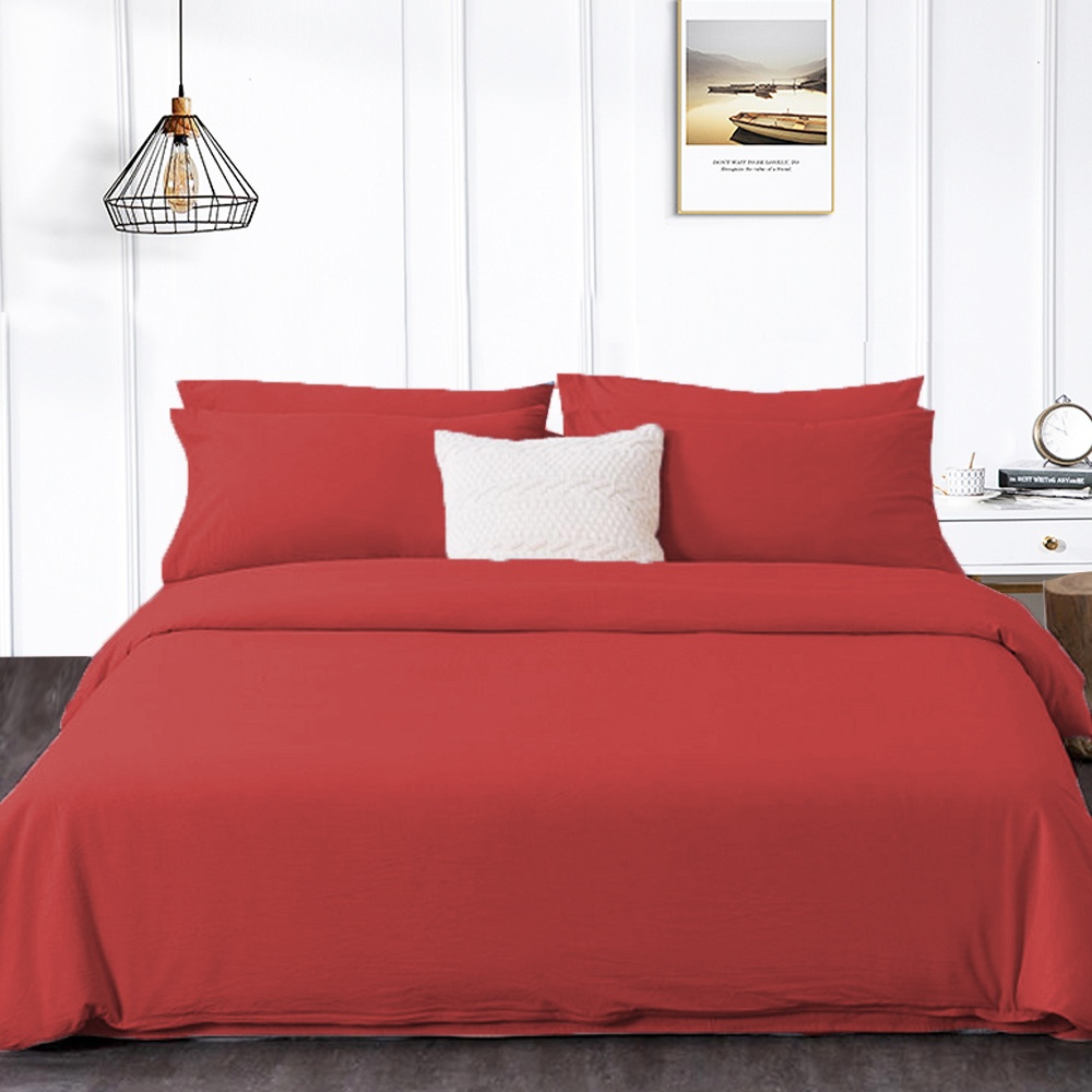 4in1 Plain Bedsheet ( 2 pillowcases, 1 Fitted Sheet, 1 Quilt cover )