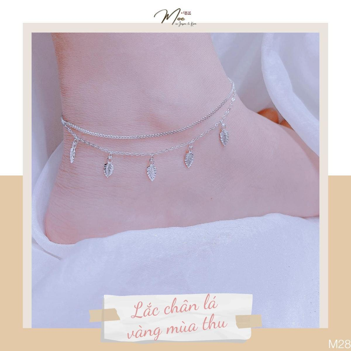 LC102 - Lắc chân dây kép lá vàng mùa thu