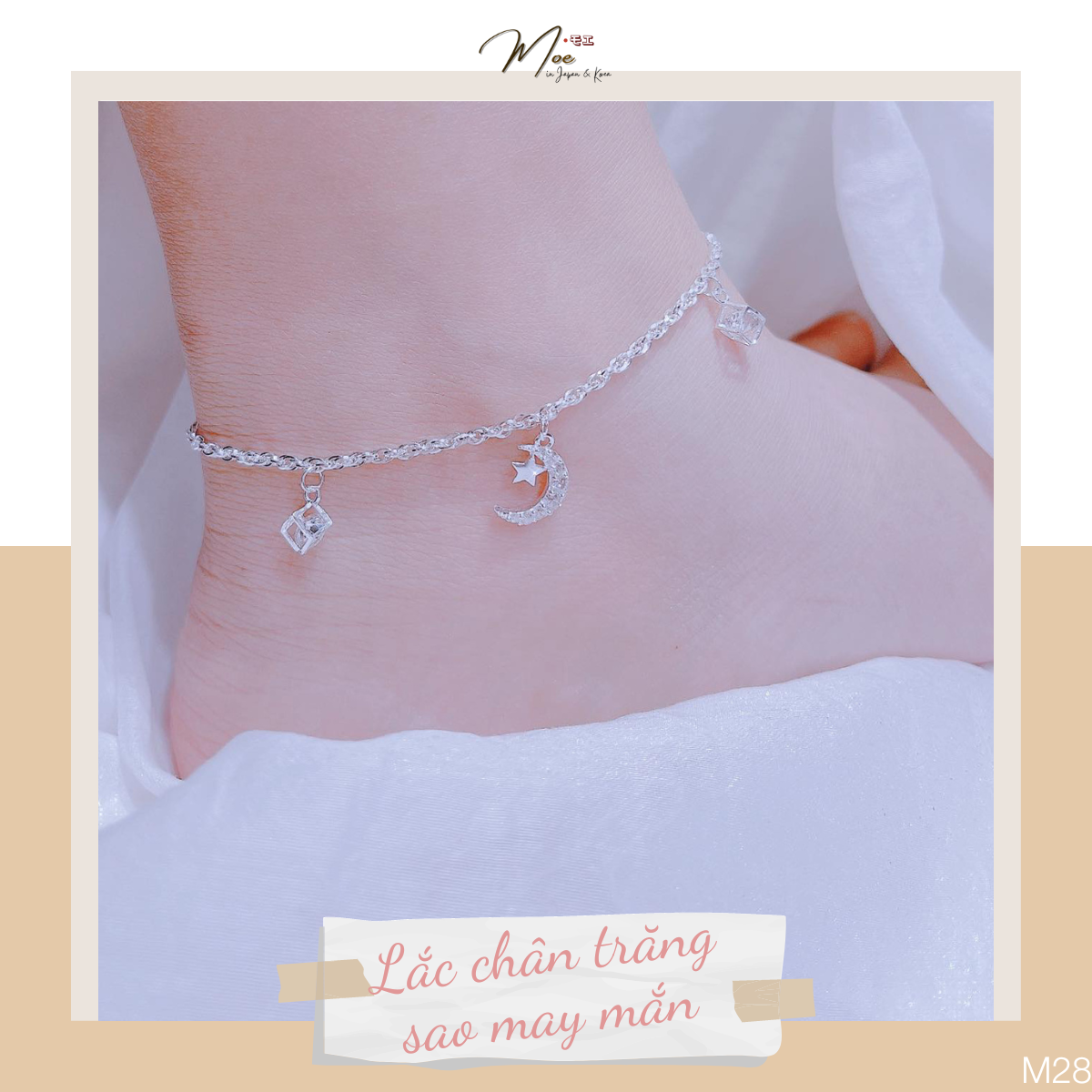 LC104 - Lắc chân trăng sao lập phương