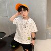 Áo thun bé trai Hàn Quốc ngắn tay  in hình mặt cười  AO22033