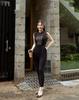 Jumpsuit ống đứng phối ren cổ lọ sát nách