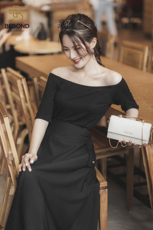 Chân váy xòe dài màu đen - Salise Skirt