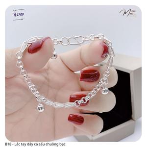 B18 - Lắc tay dây cá sấu chuông bạc