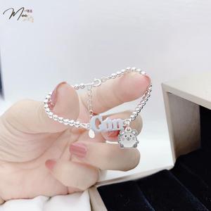B1 - Lắc tay bi khắc tên charm con giáp