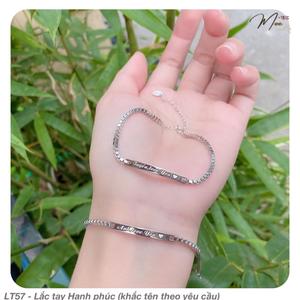 LT57 - Lắc tay Hạnh phúc (khắc tên theo yêu cầu)