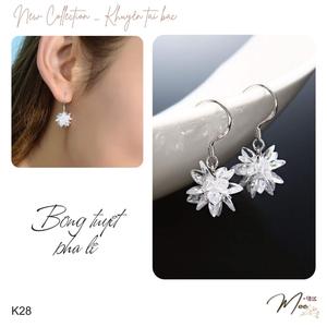 K28 - Khuyên Bông tuyết pha lê