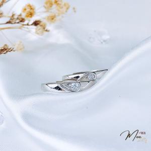 ĐN61 - Nhẫn đôi trái tim ghép freesize