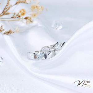 ĐN60 - Nhẫn đôi đá chủ công chúa - hoàng tử freesize