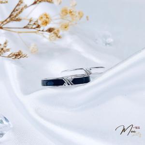 ĐN55 - Nhẫn đôi vô cực hạnh phúc trắng - đen freesize