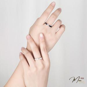 ĐN55 - Nhẫn đôi vô cực hạnh phúc trắng - đen freesize