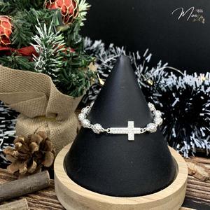 LT369 - Lắc tay bi tròn bạc thánh giá đặc