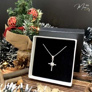 D166 - Dây chuyền thánh giá hoa pha lê