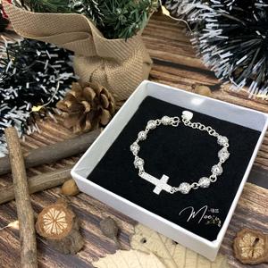 LT369 - Lắc tay bi tròn bạc thánh giá đặc