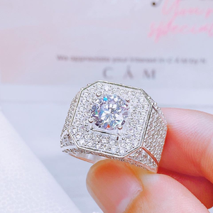 NN27 - Nhẫn nam đá chủ bát giác nạm full đá