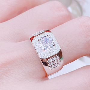 NN23 - Nhẫn nam đá chủ vuông bo góc dải đá vuông _4800y