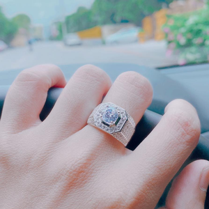 NN18 - Nhẫn nam đá chủ viền bát giác nạm full đá