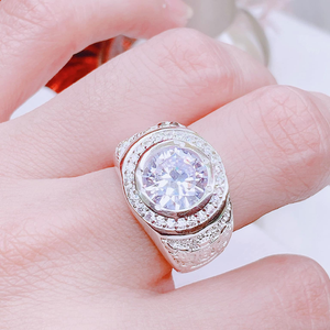 NN39 - Nhẫn nam đá chủ tròn viền đá cao cấp