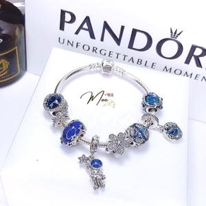 LT138 - Vòng pandora xanh phi hành gia lam ngọc