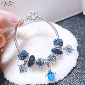 LT115 - Vòng pandora xanh rùa biển đại dương