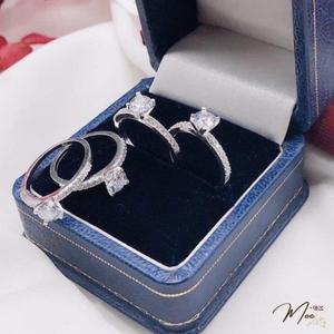 N50 - Nhẫn đá chủ 5ly cầu hôn viền đá