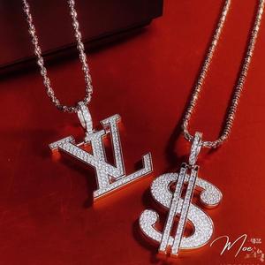 DN22_Dây chuyền nam dây ống & mặt LV/Đô la