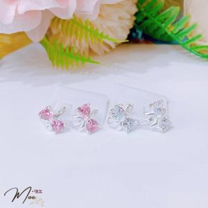 B38 - Khuyên tai nơ bấm pha lê