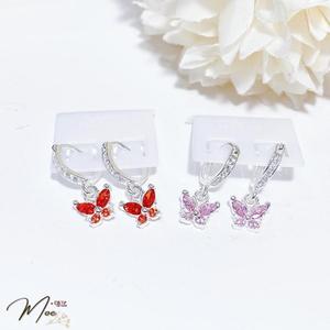 B34 - Khuyên tai bấm bươm bướm màu