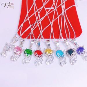 D49 - Dây chuyền hồ ly pha lê đá màu