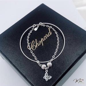 LT12 - Lắc tay hồ điệp kép (dây cứng + bi)