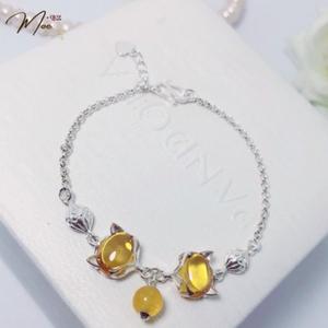 LT79 - Lắc tay hồ ly đá màu (2 hồ ly)