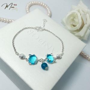 LT79 - Lắc tay hồ ly đá màu (2 hồ ly)