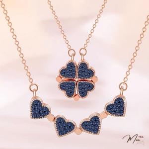 D53 - Dây chuyển cỏ 4 lá nam châm 2 màu