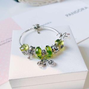 LT190 - Vòng pandora xanh ngọc lục bảo kí ức tuổi thơ