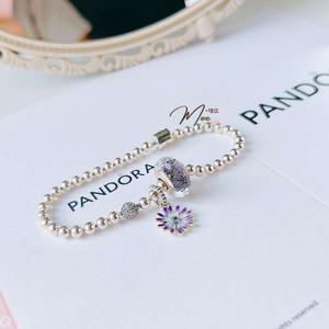 LT186 - Vòng pandora hoa cúc tím