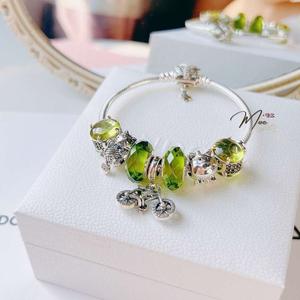 LT190 - Vòng pandora xanh ngọc lục bảo kí ức tuổi thơ