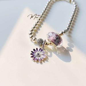 LT186 - Vòng pandora hoa cúc tím