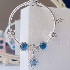 LT185 - Vòng pandora tuyết pha lê xanh