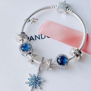 LT185 - Vòng pandora tuyết pha lê xanh