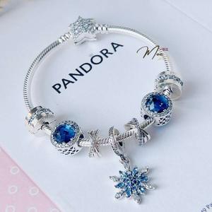 LT185 - Vòng pandora tuyết pha lê xanh