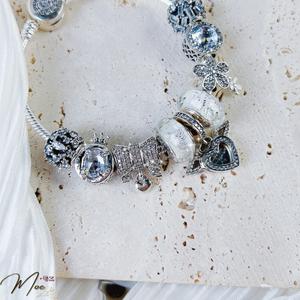 LT201 - Vòng pandora trắng trái tim ngọt ngào