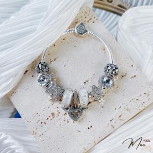 LT201 - Vòng pandora trắng trái tim ngọt ngào