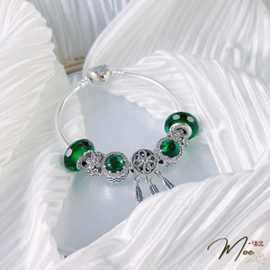 LT202 - Vòng pandora dream catcher xanh ngọc bích mơ mộng