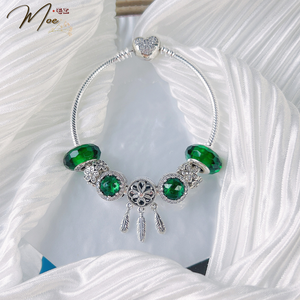 LT202 - Vòng pandora dream catcher xanh ngọc bích mơ mộng